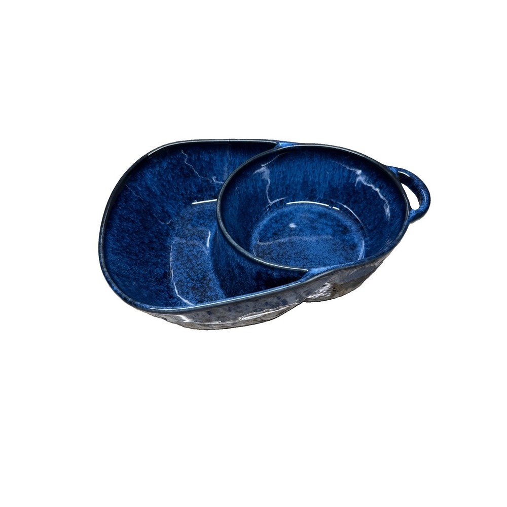 Vancasso Stoneware Blue  Starry Chip And Dip Bowl Anti Soggy Cereal Bowl